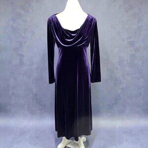 Purple Velvet Whimsigoth Fairy Maxi Dress Romantic Coldwater Creek Size 10
